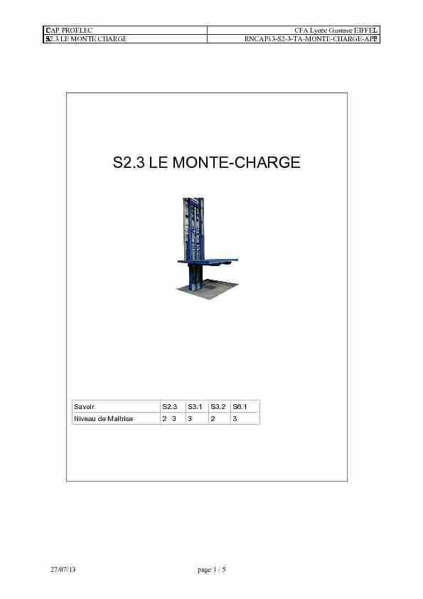 S2.3 LE MONTE-CHARGE