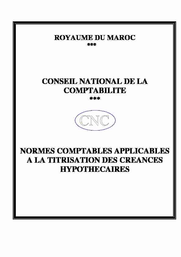 CONSEIL NATIONAL DE LA COMPTABILITE NORMES