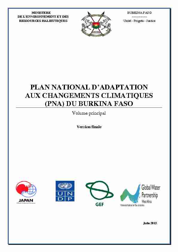 PLAN NATIONAL DADAPTATION AUX CHANGEMENTS
