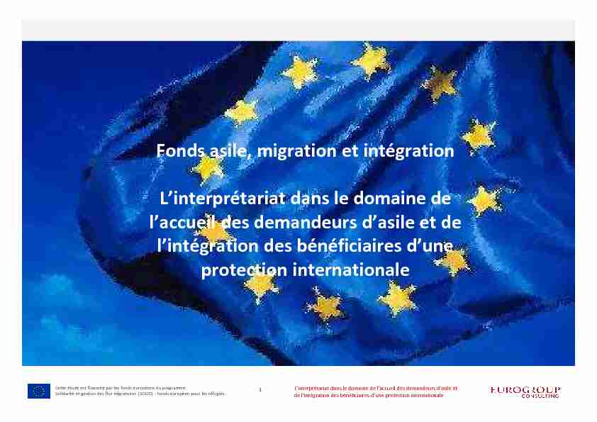 Fonds asile migration et intégration Linterprétariat dans le domaine