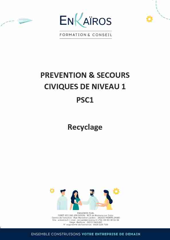 PREVENTION & SECOURS CIVIQUES DE NIVEAU 1 PSC1
