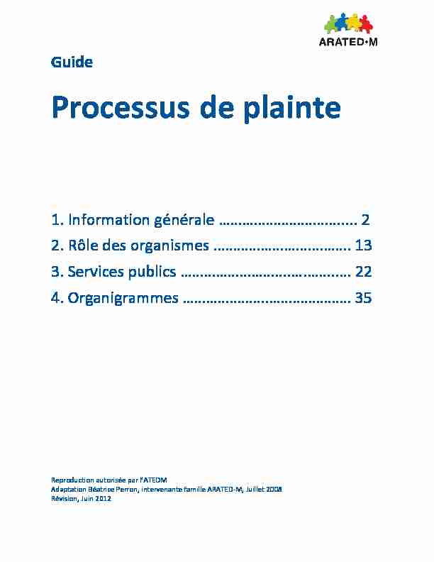 [PDF] Guide processus de plainte - Autisme Montérégie