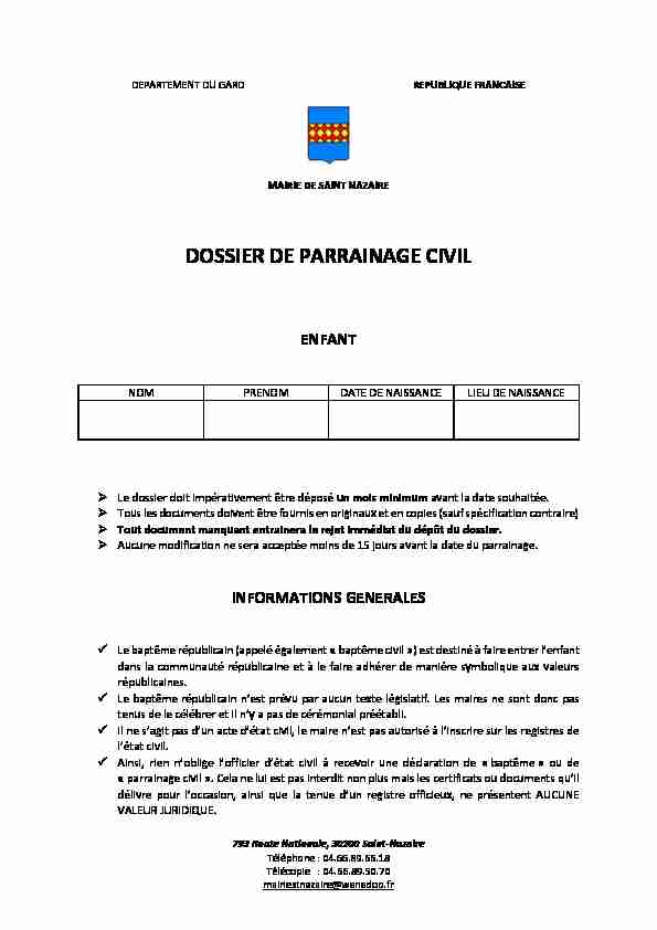 [PDF] DOSSIER DE PARRAINAGE CIVIL