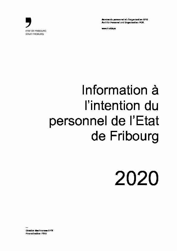 Information à l intention du personnel de l Etat de Fribourg