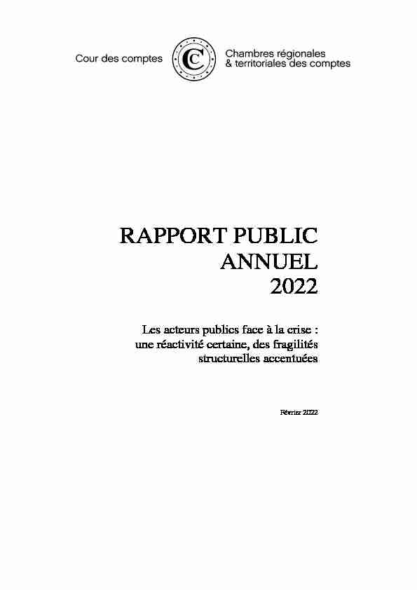 Le rapport public annuel 2022