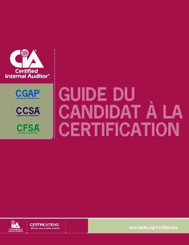 [PDF] guide du candidat à la certification CIA