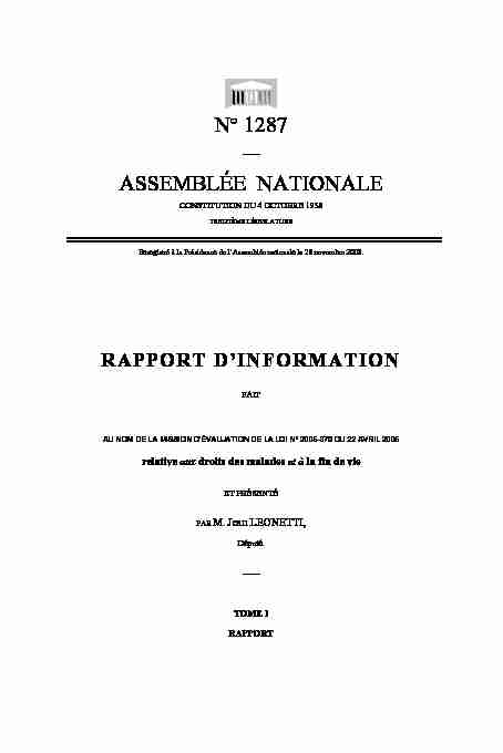 [PDF] N° 1287 ASSEMBLÉE NATIONALE