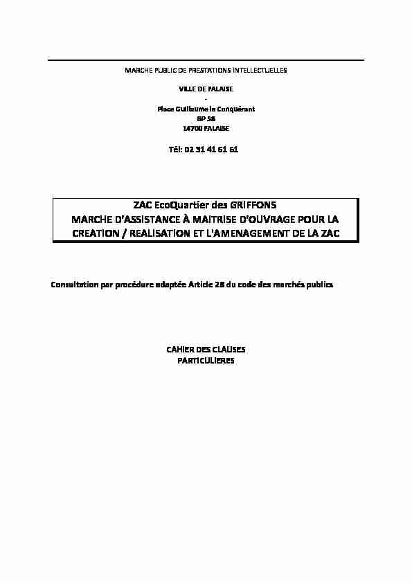 pdf ZAC EcoQuartier des GRIFFONS MARCHE D'ASSISTANCE À MAITRISE D
