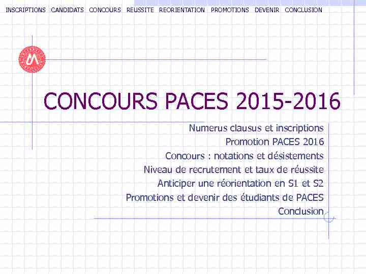 CONCOURS PACES 2015-2016
