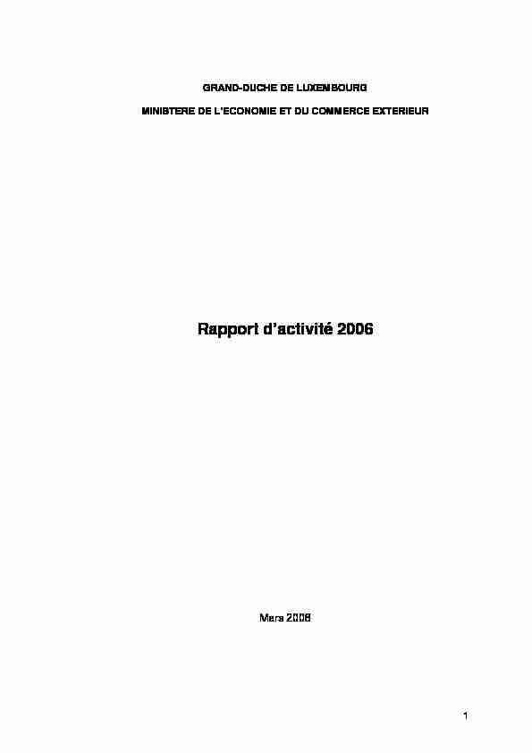 Rapport dactivité 2006