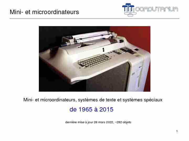 Mini- et microordinateurs de 1965 à 2015