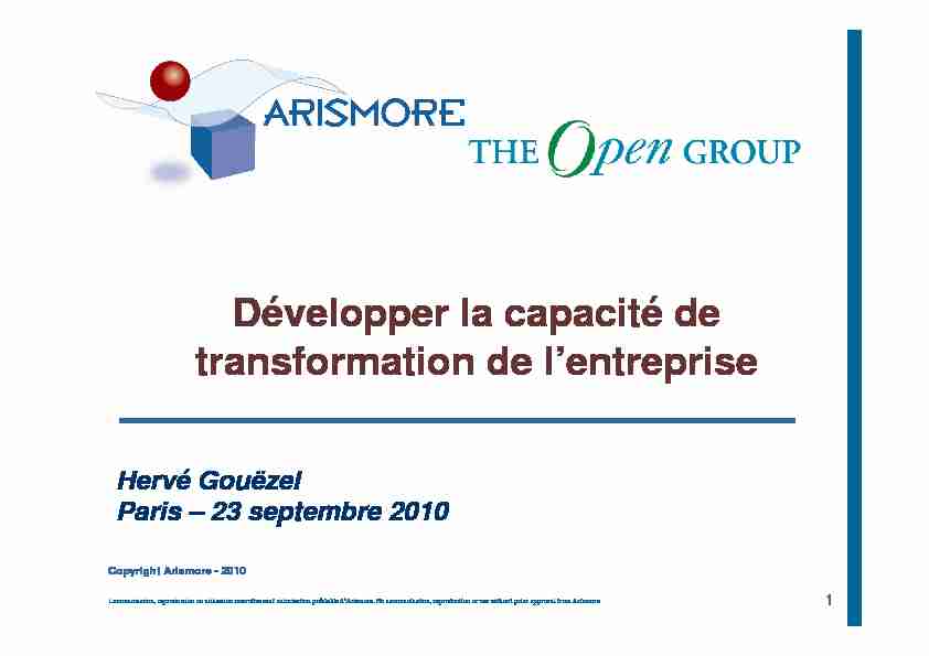 (Microsoft PowerPoint - APC-Paris-230910 - Comité Arismore HG)