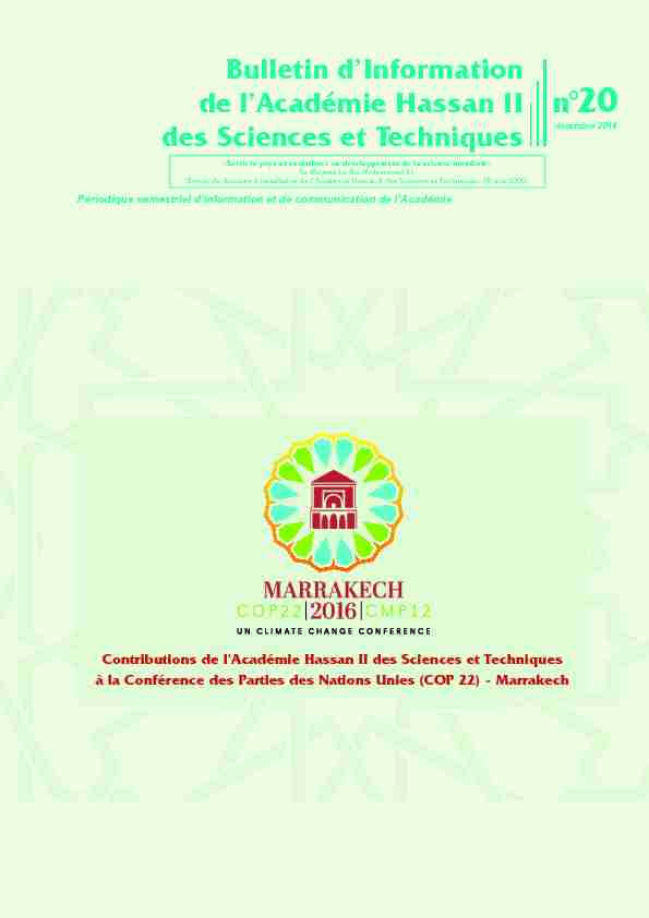 [PDF] Bulletin dInformation de lAcadémie Hassan II des Sciences et