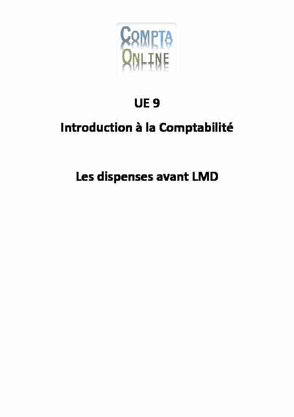 UE 9 Introduction à la Comptabilité Les dispenses avant LMD
