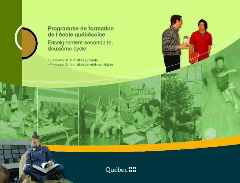 [PDF] Présentation - Deuxième cycle - Secondaire - Ministère de lÉducation