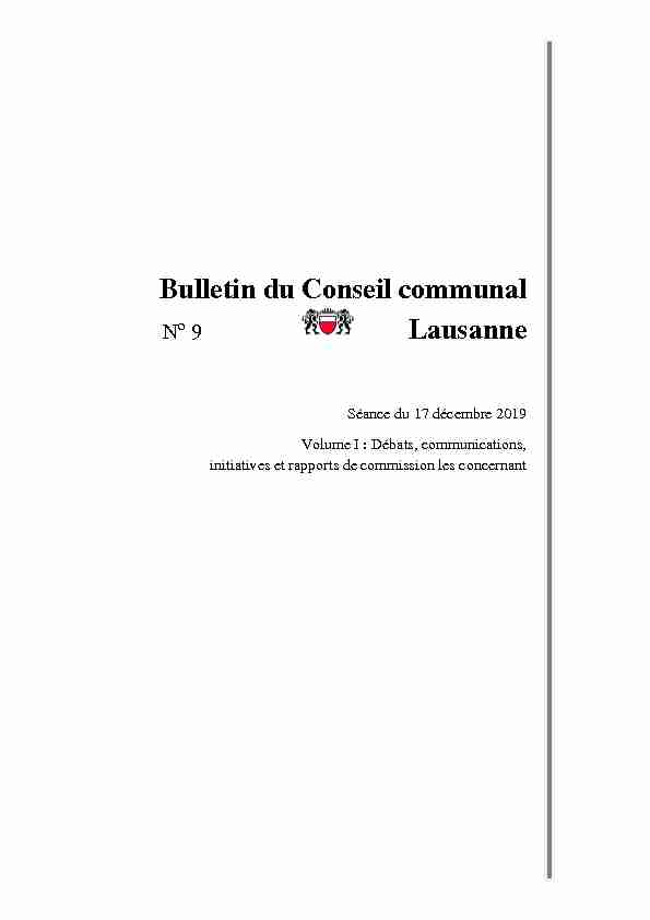 Bulletin du Conseil communal Lausanne