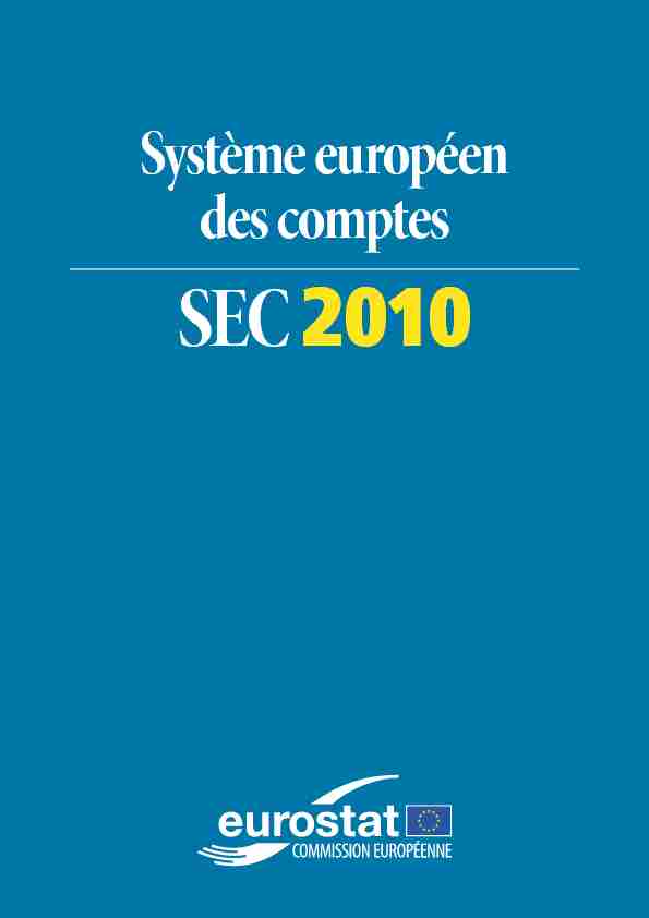 Système européen des comptes. SEC 2010