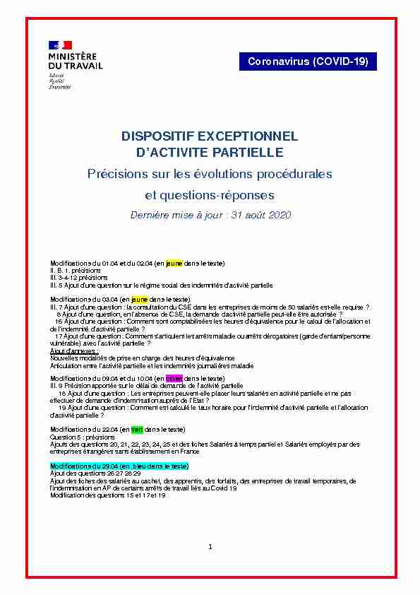 [PDF] Activité partielle - Ministère du Travail