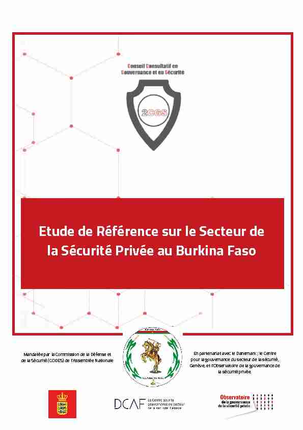 Etude de Référence sur le Secteur de la Sécurité Privée au Burkina