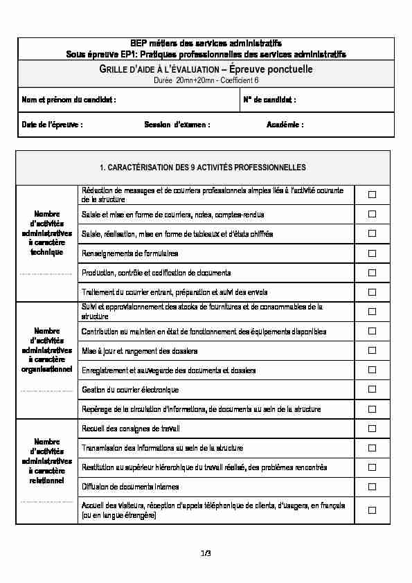 [PDF] (BEP MSA grille évaluation EP1 - Ponctuel) - Accueil
