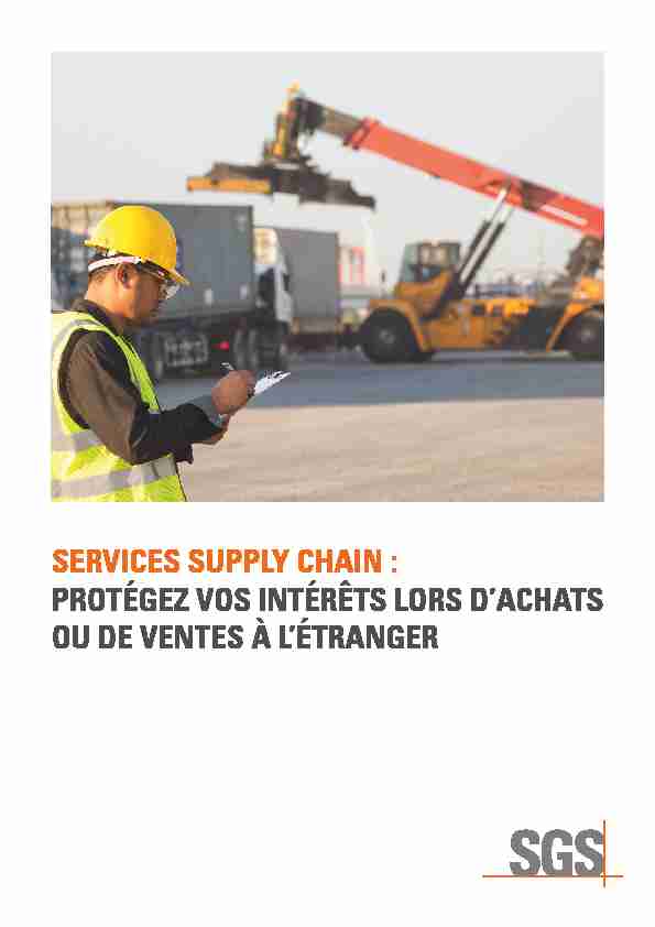 [PDF] Services Supply Chain - SGS