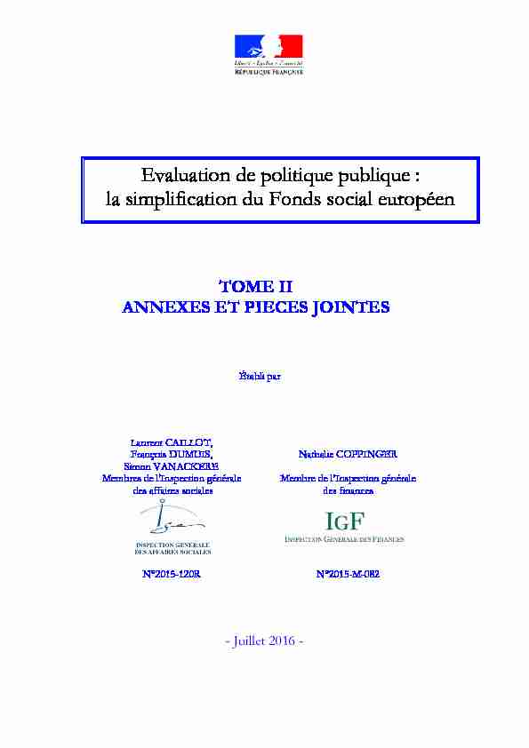 Evaluation de politique publique : la simplification du Fonds social