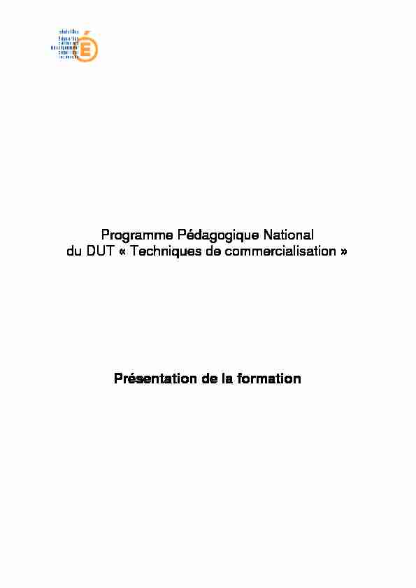 Programme Pédagogique National du DUT « Techniques de