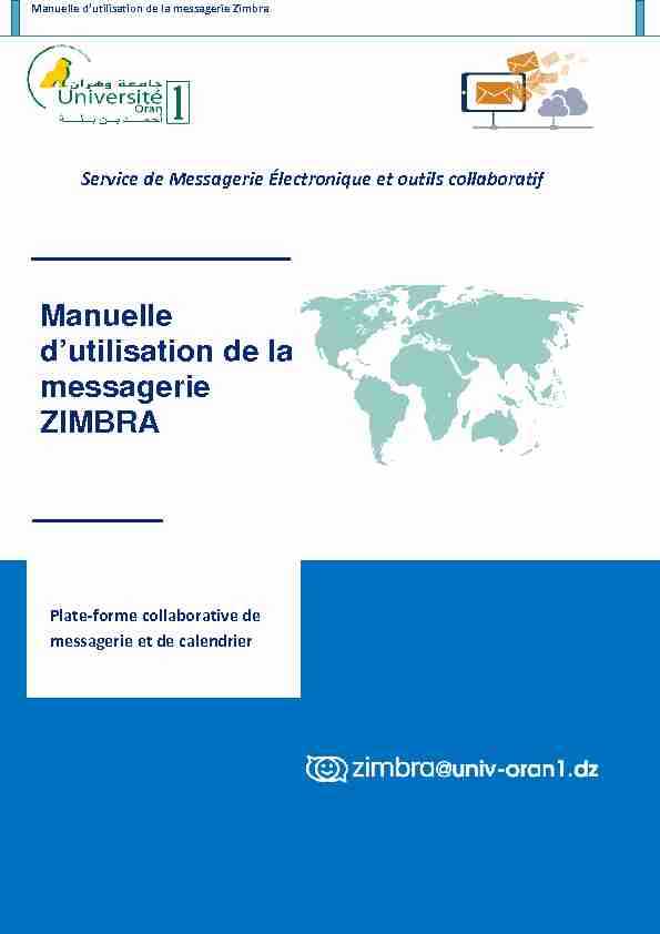 [PDF] Manuelle dutilisation de la messagerie Zimbra