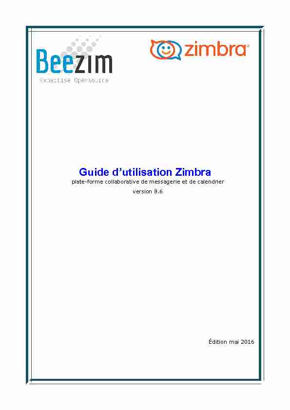 [PDF] Guide dutilisation Zimbra - WordPresscom