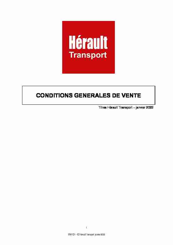 Conditions générales de ventes - Hérault Transport