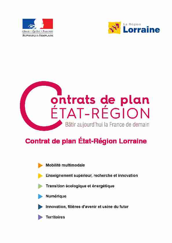 Contrat de plan État-Région Lorraine