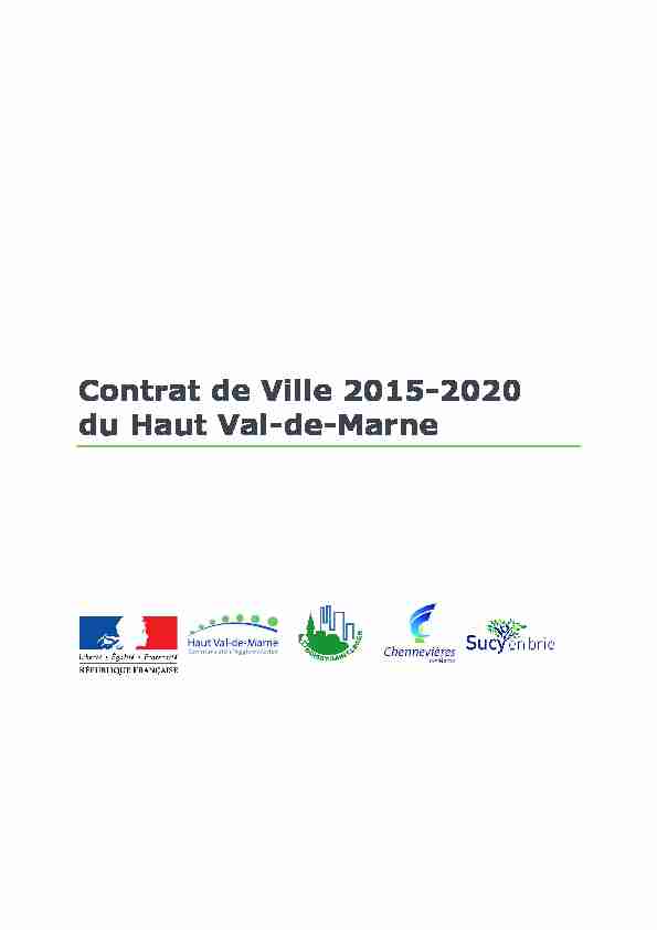 Contrat de Ville 2015-2020 du Haut Val-de-Marne