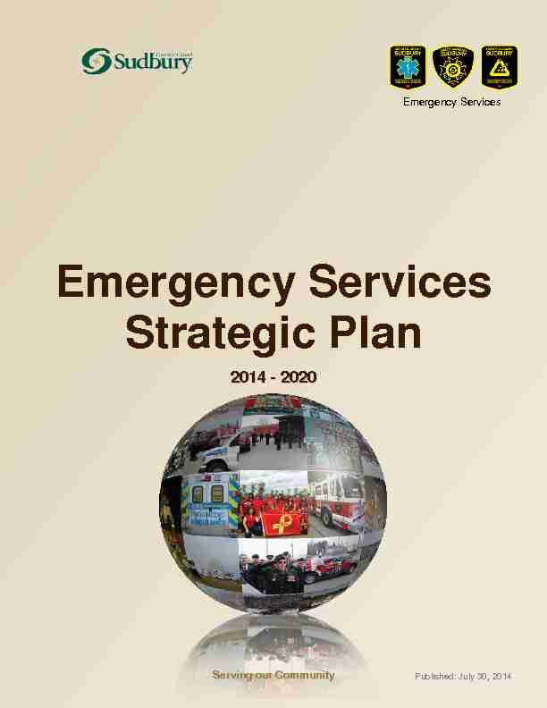 [PDF] Emergency Services Strategic Plan - Greater Sudbury