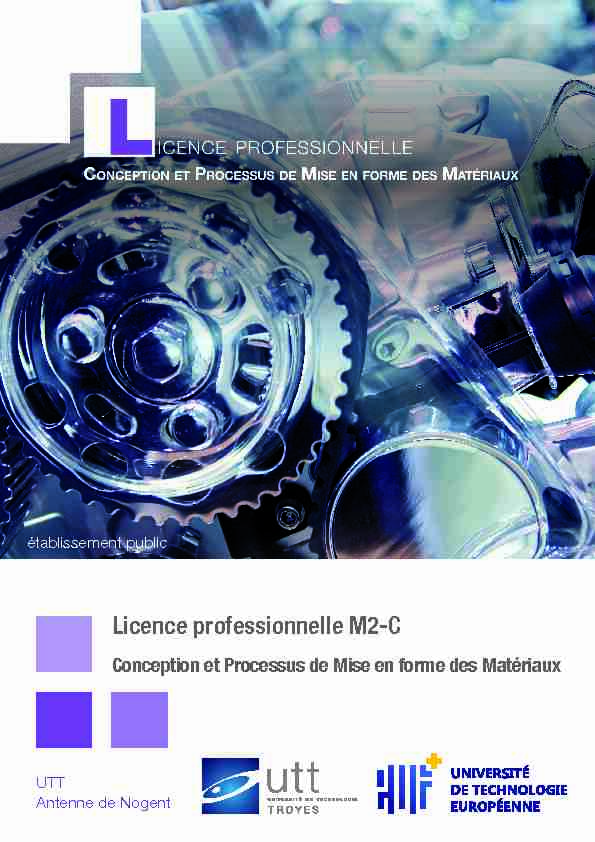 Licence professionnelle M2-C - Conception et Processus de Mise