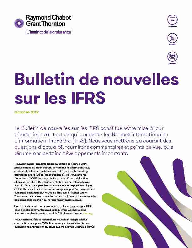 Bulletin de nouvelles sur les IFRS