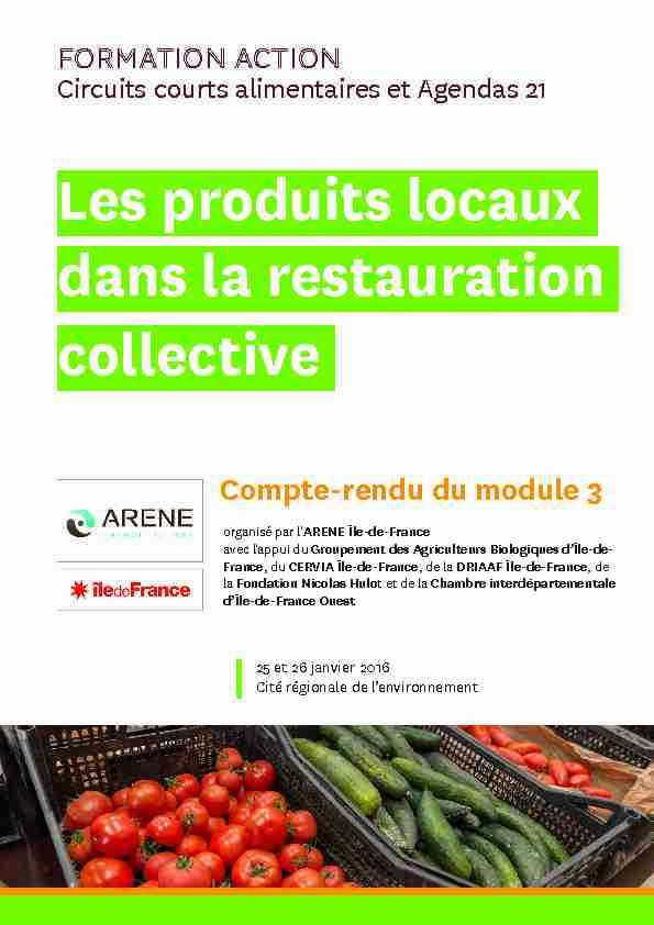 [PDF] Les produits locaux dans la restauration collective - Arec IDF