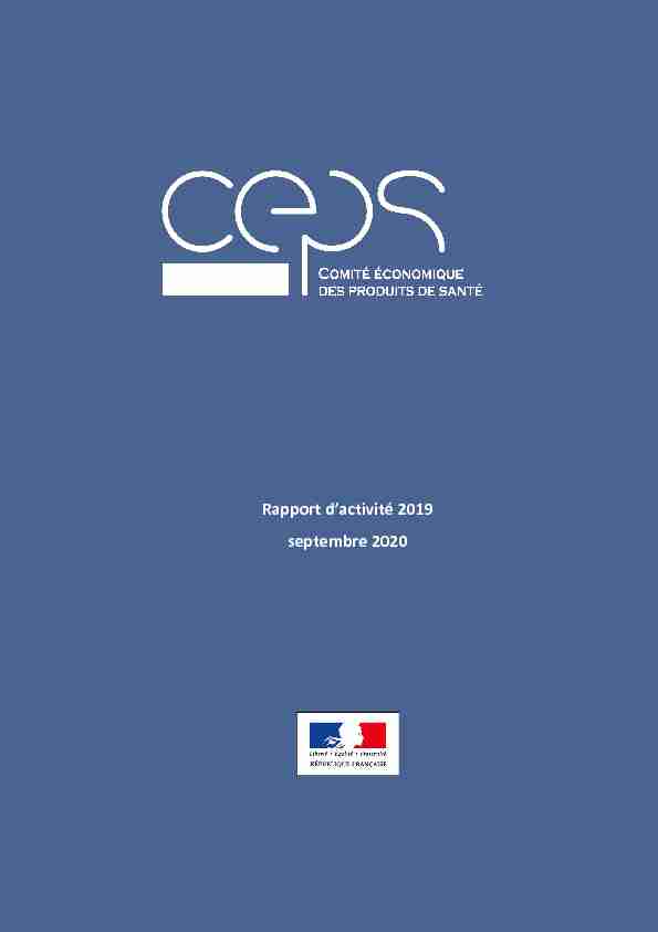 [PDF] Rapport dactivité 2019 septembre 2020 - Ministère des Solidarités
