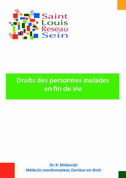 [PDF] Droits des personnes malades en fin de vie SLRS - Saint-Louis