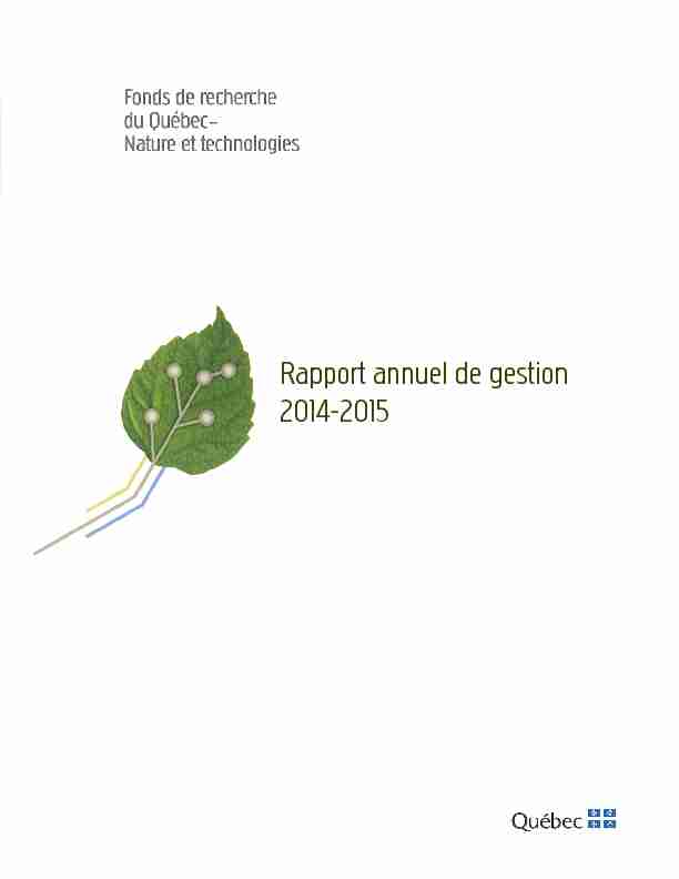 Rapport annuel de gestion 2011-2012