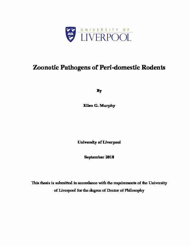 Zoonotic Pathogens of Peri-domestic Rodents