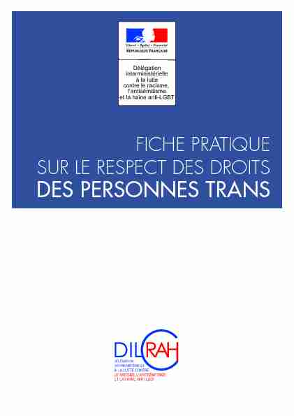 Fiche pratique sur le respect des droits des personnes trans
