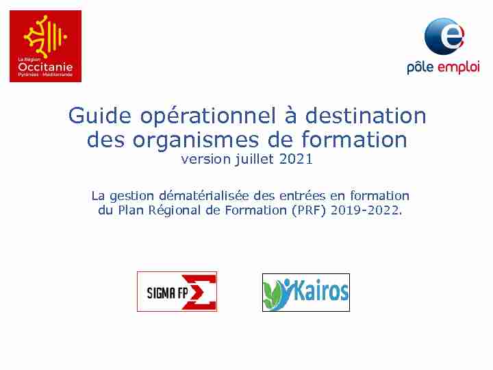 Guide opérationnel à destination des organismes de formation