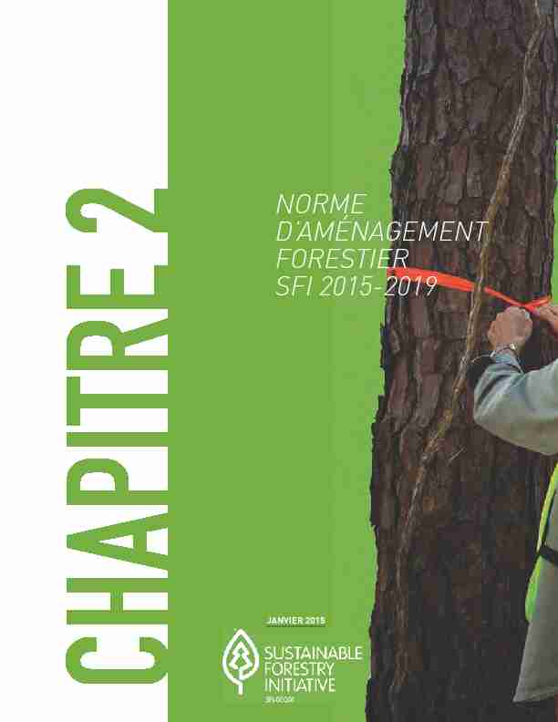 NORME DAMÉNAGEMENT FORESTIER SFI 2015-2019