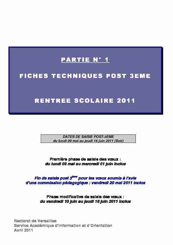 [PDF] Fiches techniques post 3ème 2011 - SNES Versailles