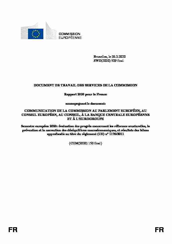 COMMISSION EUROPÉENNE Bruxelles le 26.2.2020 SWD(2020