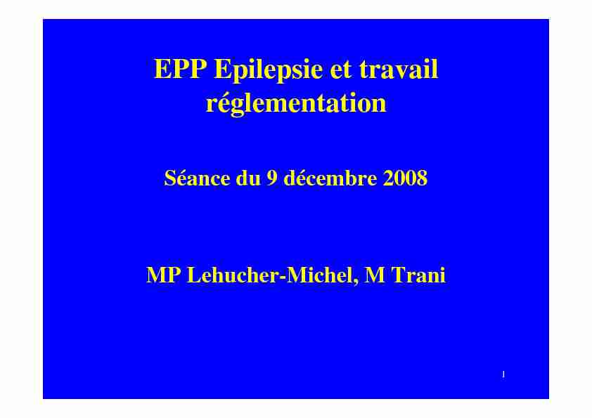 EPP Epilepsie et travail réglementation - SOMETRAV-PACAorg