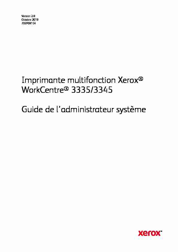 Imprimante multifonction Xerox® WorkCentre® 3335/3345 Guide de