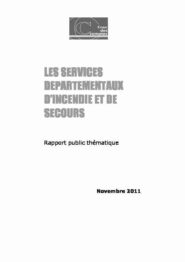 Rapport public thématique sur Les services départementaux d