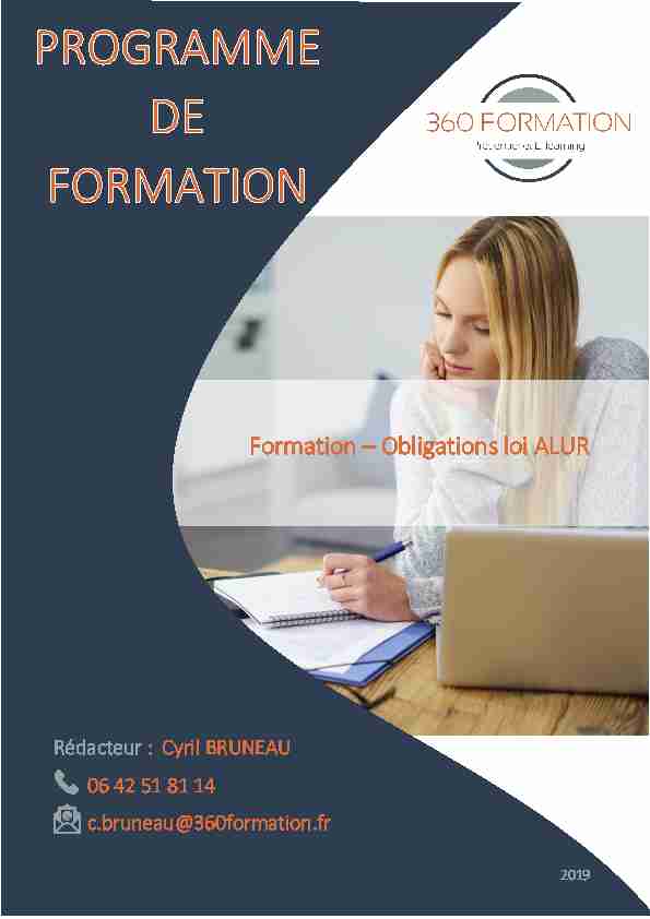 Formation – Obligations loi ALUR