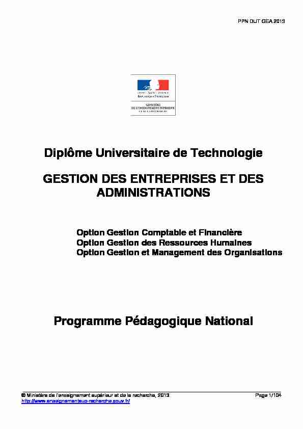 [PDF] Diplôme Universitaire de Technologie GESTION DES